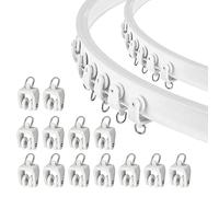 Ceiling Curtain Track Flexible Bendable Rail Gliders for Windows Shower Tracks, 40 Pcs