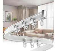 Ceiling Curtain Track-Flexible Ceiling Track System for Room Dividers Bendable Shower Curtain Rods Blackout Privacy Sliding Rails for Awnings Bay Windows RVs,（size_name,4.7m(15.4ft)）