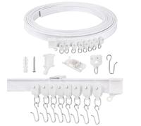 Ceiling Curtain Track Flexible Curtain Track Bendable Ceiling Curtain Rail Curtain Tracks Set Ceiling Track for Window Door Curtain Shower Room Divider Curtains RV (5 Meters)