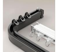 Ceiling Curtain Track-Flexible Curtain Track System Aluminum Bendable Rod Room Divider & Bay Window Sliding Rail for Bedroom Office,（White Ceiling,290cm(2 * 145cm)）