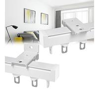 Ceiling Curtain Track for Windows, Invisible Curtain Rail with Silent Rollers, Sturdy Aluminum Wall Mount Bracket for Living Room, Bedroom, Office Room Dividers