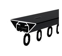 Ceiling Curtain Track,Heavy Duty Ceiling Mount Curtain Track Set - V-Shape Blackout Bay Window Sliding Rail System, Quiet Operation with Curtain Hooks (Black, 2.4m/7.9ft)