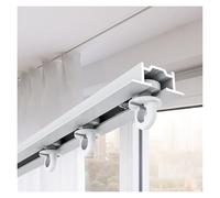 Ceiling Curtain Track-Heavy Duty Ceiling Mount Track System Cuttable Recessed Rail with Smooth Rollers for Room Dividers Space Separation,（White,38ft/1158cm）