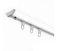 Ceiling Curtain Track No Drill, Self Adhesive Curtain Rail System for Room Divider, White Shower Rods, Straight Track Set for Bay Window RV Hospital Office, Smooth(White,340cm/11FT)