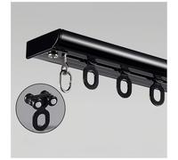 Ceiling Curtain Track Rail Kit 0.6m-6.0m | Black Ceiling-Mounted Room Divider, Privacy Solution for Open Spaces | Adjustable 1.90m/6.23FT Length