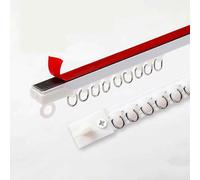 Ceiling Curtain Track, Self-Adhesive Aluminum Rail for Bay Window, Bedroom, Living Room, Shower Divider - No Drill Installation