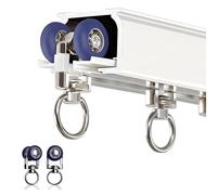 Ceiling Curtain Track Set 1m 2m 3m 5m - Durable Aluminum Single Curtain Rail with Roller for Living Room - Top-Mounted Silence Design (2.30m)