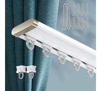 Ceiling Curtain Track Set 2.5m with Silent Rollers & Hooks Ideal for Room Dividers & Window Drapes 380cm (150in) Long Perfect for High Curtains