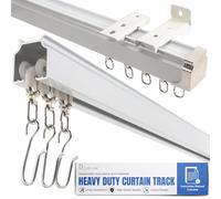 Ceiling Curtain Track Set | 3ft to 6.6ft / 2m | Ceiling Mounted Curtain Track for Privacy & Room Dividers | Living Room Curtain Rail | Shower Ceiling Rail System
