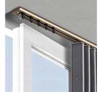 Ceiling Curtain Track Silent Single Track Aluminum Sliding Rail | Heavy-Duty Rod Modern Decor Ceiling Mount Room Divider for Bedroom Living Room(Champagne,0.9m/3ft)