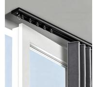 Ceiling Curtain Track Silent Single Track Aluminum Sliding Rail | Heavy-Duty Rod Modern Decor Ceiling Mount Room Divider for Bedroom Living Room(Black,0.9m/3ft)