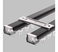 Ceiling Curtain Track System 19ft 5.8m Black Elegant Room Divider Heavy Duty Ceiling Mount Curtain Rail for Living Room & Shower Versatile Drapery Solution