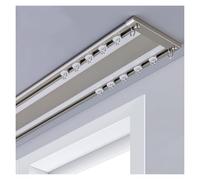 Ceiling Curtain Track System 2.7M Aluminum Alloy Rail with Concealed Mounting Bracket & Steel Rollers Grey 6mm Thick Perfect for Smooth Drapery Installation