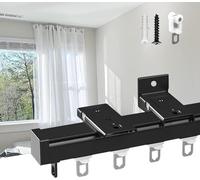 Ceiling Curtain Track System Black & White Room Divider Rail Adjustable Top/Side Mount Sliding Curtain Rod for Outdoor/Indoor Use Perfect for Camps & Events