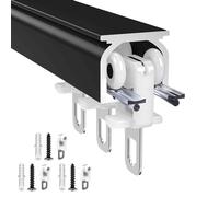 Ceiling Curtain Track System Single Rod Wall Ceiling Mount & Easy to Install Ideal for Living Room & Bedroom Room Divider Black 480cm