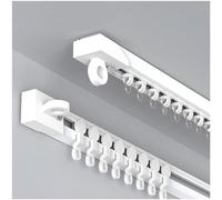 Ceiling Curtain Track System with Silent Rollers, 110cm/3.6FT Adhesive Mount, Easy No-Drill Installation, Ideal for Sliding Curtains & Home Decor Solutions