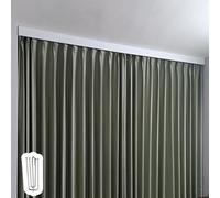 Ceiling Curtain Track,Three-in-One Curtain Track System - Single/Double Rail for Blackout Curtains & Room Divider, Ceiling Mount with Valance & Hooks, 1.0m (3.3ft) - White Finish