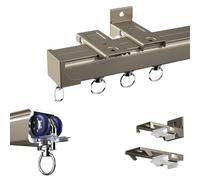 Ceiling Curtain Track with Mute Rollers, Heavy-Duty Sliding Rail for Room Dividers, Ceiling and Wall Mount