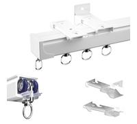 Ceiling Curtain Track with Mute Rollers, Heavy-Duty Sliding Rail for Room Dividers, Ceiling and Wall Mount