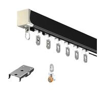 Ceiling Curtain Track with Silent Rollers，Blocks Light， Easy to Install， Easy to Install Room Divider, Shower Curtain, Parallel Bay Window, RV(Fashion Black,1.4m(4.6ft))