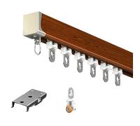 Ceiling Curtain Track with Silent Rollers，Blocks Light， Easy to Install， Easy to Install Room Divider, Shower Curtain, Parallel Bay Window, RV(Yellow Pear Wood,1.9m(6.2ft))
