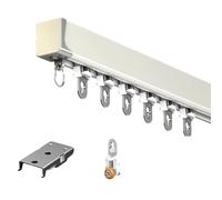 Ceiling Curtain Track with Silent Rollers，Blocks Light， Easy to Install， Easy to Install Room Divider, Shower Curtain, Parallel Bay Window, RV(Ivory White,1.4m(4.6ft))