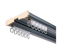 Ceiling Curtain Tracker System, Double Rail Room Divider with Mute Strip for Bedroom, Living Room, Office - Includes Drapes Hanging Brackets and Slider Rods