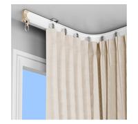 Ceiling Curtain Tracks Bendable Silence Glide Tracks Rail 150/280/390/450/500cm Flexible Aluminium Curtain Rails For Straight And Bay Windows(White,120cm)
