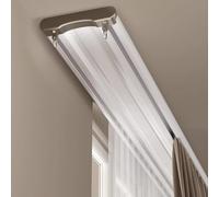 Ceiling curtains track Conjoined Double Curtain Tracks, Embedded Hidden Aluminum Silent Curtain Rods, Customizable Curtain Rail Ceiling Suitable For Various Places(White,8.5m/27.9ft)