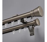 Ceiling curtains track Wall Mounted Double Curtain Rod, Gold Decorative Curtain Rails, Bay Window Curtain Track, Curtain Pole Holders, For Home, Hotel, Restaurant, Office(Champagne,7.5m (24.6ft))