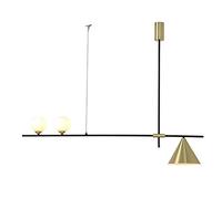 ceiling Designer Lamp,Restaurant Bar,G4+E27 Ou Ti Postmodern Light Luxury Long Strip Chandelier,Nordic Creative Individual Line Chandelier-Golden. 2 Plus 1 Head