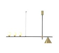 ceiling Designer Lamp,Restaurant Bar,G4+E27 Ou Ti Postmodern Light Luxury Long Strip Chandelier,Nordic Creative Individual Line Chandelier-Golden. 3 Plus 1 Head