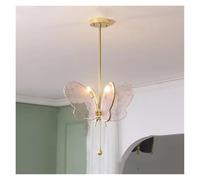 ceiling Designer's resDesigner's Restaurant butttaurant Butterfly Shaped Chandelier Art Colorful Glass Girl Children's Room Dreamy Light, Home décor
