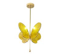 ceiling Designer's resDesigner's Restaurant butttaurant Butterfly Shaped Chandelier Art Colorful Glass Girl Children's Room Dreamy Light, Home décor