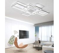 ceiling Dimmable LED Ceiling Light Fixture with Remote Control Chic Square 3 Ring Chandelier Living Bedroom Dining Room Flush Mount Lighting for Lounge Hallway Bathroom Office