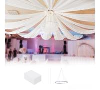 Ceiling Drapes for Weddings Ceiling Drapes Hanging Kit Ceiling Curtains with Soft Sheer Chiffon Hoop Ring Set for Wedding Drapes Decorations Party Tapestry Fabric Draping Pack of 6 Drapes 5x10ft White