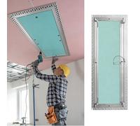 Ceiling Drywall Access Panel with Fixed Hinge, 6x24 8x22 8x24in Narrow Plumbing Wall Access Doors, Paintable Wall Access Plasterboard for Wiring(200x200mm(8x8in))