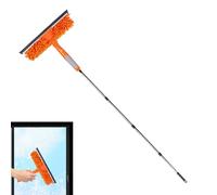 Ceiling Duster - Rotating Head Dusting Wet Dry - Extended Duster Stainless Steel Pole | for Indoor Outdoor Home Office Window Glass Door Wall Ceiling Fan Furniture