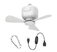 Ceiling Fan - 7W Portable Ceiling Fan | 9.84ft Rechargeable with Remote Control | Hanging | Adjustable USB 3 Stage Portable for Bedroom Garden Canopy Tea