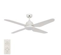 Ceiling Fan Airfusion Aria with LED Lighting and Remote Control by Lucci air, 18 W, Colour: White, 122 cm Diameter, ABS, Summer/Winter Mode
