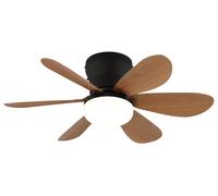Ceiling Fan Delores Black-Wood with LED & Remote