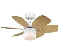 Ceiling Fan Flora Royale White with Light & Pull Cords