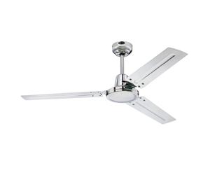 Ceiling Fan Industrial Chrome with Wall Control