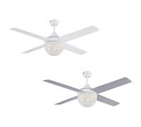 Ceiling fan with light kit and remote control Kelcie white & silver 132 cm 52"