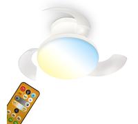 Ceiling Fan Light LED 3 Speeds Remote Control Dimmable CCT 15W, 1750lm White