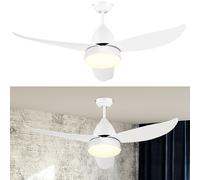 Ceiling Fan Light LED Remote Control Timer Air Cooler Reversible White