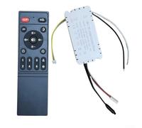 Ceiling Fan Light Remote Control 6-Speed Stepless Dimming Receiver with Infrared Controller for AC110-265V, Compatible with LED, WHI(Without air Guide)