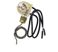Ceiling Fan Light Switch Zing Ear Pull Chain ZE-109 Fan Light Switch, On-Off Speed with Pull Chain Compatible with Ceiling Fans, Lamps and Wall Lights (1, Bronze)