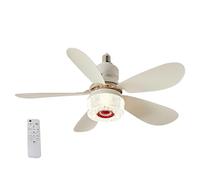 Ceiling Fan Light, Wireless Air Circulator, 7.87in Modern Fixture with Remote Speed Control Design, Double Function Cooling Lamp, Quiet Airflow System, Home Use for Living Spaces