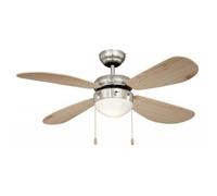 Ceiling fan Classic Nickel / Pine with Light